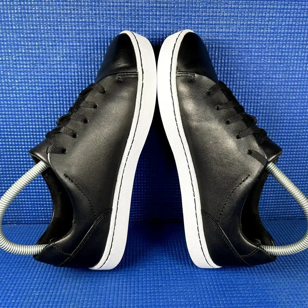 🔴 CLARKS PAWLEY SPRINGS Women`s Size 7 Black White Leather Comfort Shoes 13291